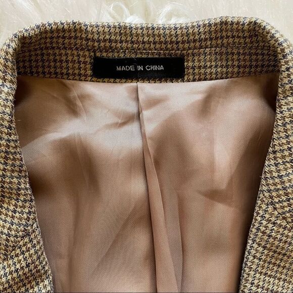 Lauren Ralph Lauren Men’s Wool Sports Coat Blazer Tan Houndstooth Size 44R - Picture 5 of 11